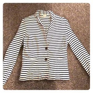 J Crew Navy and Cream Striped Blazer